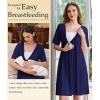 imageEkouaer Labor and Delivery Gown for Hospital Short Sleeve Maternity Nursing Dress Nightgown with Button SXXLNavy Blue