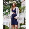 imageEkouaer Labor and Delivery Gown for Hospital Short Sleeve Maternity Nursing Dress Nightgown with Button SXXLNavy Blue
