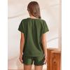 imageEkouaer Lounge Sets for Women Textured 2 Piece Shorts Set Cozy Summer Outfits Casual Loungewear Short Sleeve SweatsuitsArmy Green