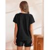 imageEkouaer Lounge Sets for Women Textured 2 Piece Shorts Set Cozy Summer Outfits Casual Loungewear Short Sleeve SweatsuitsBlack