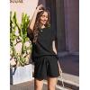 imageEkouaer Lounge Sets for Women Textured 2 Piece Shorts Set Cozy Summer Outfits Casual Loungewear Short Sleeve SweatsuitsBlack