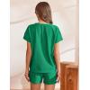 imageEkouaer Lounge Sets for Women Textured 2 Piece Shorts Set Cozy Summer Outfits Casual Loungewear Short Sleeve SweatsuitsBright Green