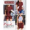 imageEkouaer Lounge Sets for Women Textured 2 Piece Shorts Set Cozy Summer Outfits Casual Loungewear Short Sleeve SweatsuitsWine Red