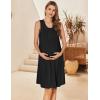 imageEkouaer Maternity Nursing Dress Nightgown Labor and Delivery Gown Sleeveless Pregnancy Breastfeeding DressesBlack
