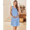 imageEkouaer Maternity Nursing Dress Nightgown Labor and Delivery Gown Sleeveless Pregnancy Breastfeeding DressesLight Blue