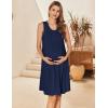 imageEkouaer Maternity Nursing Dress Nightgown Labor and Delivery Gown Sleeveless Pregnancy Breastfeeding DressesNavy Blue