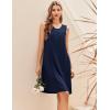 imageEkouaer Maternity Nursing Dress Nightgown Labor and Delivery Gown Sleeveless Pregnancy Breastfeeding DressesNavy Blue