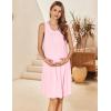 imageEkouaer Maternity Nursing Dress Nightgown Labor and Delivery Gown Sleeveless Pregnancy Breastfeeding DressesPink