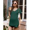 imageEkouaer Maternity Sets 2 Piece Outfits Flowing Short Sleeve V Neck Postpartum Pregnancy Pajamas ClothesDark Green