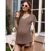 imageEkouaer Maternity Sets 2 Piece Outfits Flowing Short Sleeve V Neck Postpartum Pregnancy Pajamas ClothesKhaki