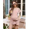 imageEkouaer Maternity Sets 2 Piece Outfits Flowing Short Sleeve V Neck Postpartum Pregnancy Pajamas ClothesMisty Pink
