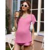 imageEkouaer Maternity Sets 2 Piece Outfits Flowing Short Sleeve V Neck Postpartum Pregnancy Pajamas ClothesRose Pink