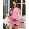 imageEkouaer Maternity Sets 2 Piece Outfits Flowing Short Sleeve V Neck Postpartum Pregnancy Pajamas ClothesRose Pink