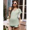 imageEkouaer Maternity Sets 2 Piece Outfits Flowing Short Sleeve V Neck Postpartum Pregnancy Pajamas ClothesSage Green