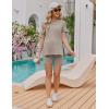 imageEkouaer Maternity Sets 2 Piece Outfits Ribbed Knit Short Sleeve Shirts and Biker Shorts Pregnancy Loungewear Mama ClothesLight Khaki