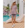 imageEkouaer Maternity Sets 2 Piece Outfits Ribbed Knit Short Sleeve Shirts and Biker Shorts Pregnancy Loungewear Mama ClothesLight Pink