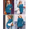 imageEkouaer Maternity Shirts 3 Packs Pleated Long Sleeve Tops Tunic Casual Pregnancy ClothesBlackBlueGreen