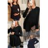 imageEkouaer Maternity Shirts 3 Packs Pleated Long Sleeve Tops Tunic Casual Pregnancy ClothesBlackBlueGreen