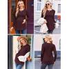 imageEkouaer Maternity Shirts 3 Packs Pleated Long Sleeve Tops Tunic Casual Pregnancy ClothesCaramelDark RedDark Grey