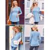 imageEkouaer Maternity Shirts 3 Packs Pleated Long Sleeve Tops Tunic Casual Pregnancy ClothesLight BlueLight GreenGrey