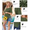 imageEkouaer Maternity Shirts 3 Packs Short Sleeve Womens Oversized Pregnancy Tops Split Side Postpartum Blouse Clothes SXXLBlackArmy GreenWhite