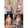 imageEkouaer Maternity Shirts 3 Packs Short Sleeve Womens Oversized Pregnancy Tops Split Side Postpartum Blouse Clothes SXXLBlackDark GrayDirty Pink