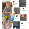 imageEkouaer Maternity Shirts 3 Packs Short Sleeve Womens Oversized Pregnancy Tops Split Side Postpartum Blouse Clothes SXXLBlackDark GrayDirty Pink