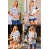 imageEkouaer Maternity Shirts 3 Packs Short Sleeve Womens Oversized Pregnancy Tops Split Side Postpartum Blouse Clothes SXXLBlackLight GrayWhite Stripe