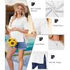 imageEkouaer Maternity Shirts 3 Packs Short Sleeve Womens Oversized Pregnancy Tops Split Side Postpartum Blouse Clothes SXXLBlackNavy BlueWhite