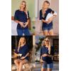 imageEkouaer Maternity Shirts 3 Packs Short Sleeve Womens Oversized Pregnancy Tops Split Side Postpartum Blouse Clothes SXXLNavy BlueLight GrayArmy Green