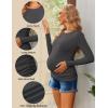 imageEkouaer Maternity Shirts 3 Packs Women Long Sleeve Pregnancy Tee Tops Tunic Blouse Ribbed Side Ruched Mama Clothes SXXLBlackGreyDark Grey