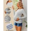 imageEkouaer Maternity Shirts 3 Packs Women Long Sleeve Pregnancy Tee Tops Tunic Blouse Ribbed Side Ruched Mama Clothes SXXLGreyRedArmy Green
