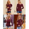 imageEkouaer Maternity Shirts 3 Packs Women Long Sleeve Pregnancy Tee Tops Tunic Blouse Ribbed Side Ruched Mama Clothes SXXLWine RedLight GreenDark Grey