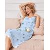 imageEkouaer Nightgowns for Women Sleeveless Night Gown Victorian Sleep Shirt with Pockets Ladies Pjs Lace Trim Sleepwear SXXLBlue Dandelion