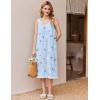 imageEkouaer Nightgowns for Women Sleeveless Night Gown Victorian Sleep Shirt with Pockets Ladies Pjs Lace Trim Sleepwear SXXLBlue Dandelion