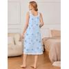 imageEkouaer Nightgowns for Women Sleeveless Night Gown Victorian Sleep Shirt with Pockets Ladies Pjs Lace Trim Sleepwear SXXLBlue Dandelion