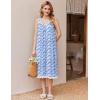 imageEkouaer Nightgowns for Women Sleeveless Night Gown Victorian Sleep Shirt with Pockets Ladies Pjs Lace Trim Sleepwear SXXLBlue Pueple Flower
