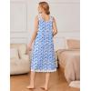 imageEkouaer Nightgowns for Women Sleeveless Night Gown Victorian Sleep Shirt with Pockets Ladies Pjs Lace Trim Sleepwear SXXLBlue Pueple Flower