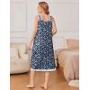 imageEkouaer Nightgowns for Women Sleeveless Night Gown Victorian Sleep Shirt with Pockets Ladies Pjs Lace Trim Sleepwear SXXLBlue Yellow Flower
