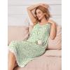 imageEkouaer Nightgowns for Women Sleeveless Night Gown Victorian Sleep Shirt with Pockets Ladies Pjs Lace Trim Sleepwear SXXLGreen Yellow Flowers