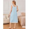 imageEkouaer Nightgowns for Women Sleeveless Night Gown Victorian Sleep Shirt with Pockets Ladies Pjs Lace Trim Sleepwear SXXLLight Blue