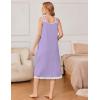 imageEkouaer Nightgowns for Women Sleeveless Night Gown Victorian Sleep Shirt with Pockets Ladies Pjs Lace Trim Sleepwear SXXLLilac