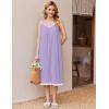 imageEkouaer Nightgowns for Women Sleeveless Night Gown Victorian Sleep Shirt with Pockets Ladies Pjs Lace Trim Sleepwear SXXLLilac