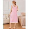 imageEkouaer Nightgowns for Women Sleeveless Night Gown Victorian Sleep Shirt with Pockets Ladies Pjs Lace Trim Sleepwear SXXLPink
