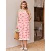 imageEkouaer Nightgowns for Women Sleeveless Night Gown Victorian Sleep Shirt with Pockets Ladies Pjs Lace Trim Sleepwear SXXLPink Flower