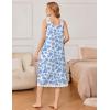 imageEkouaer Nightgowns for Women Sleeveless Night Gown Victorian Sleep Shirt with Pockets Ladies Pjs Lace Trim Sleepwear SXXLWatercolor Flowers Blue
