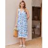 imageEkouaer Nightgowns for Women Sleeveless Night Gown Victorian Sleep Shirt with Pockets Ladies Pjs Lace Trim Sleepwear SXXLWatercolor Flowers Blue