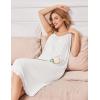 imageEkouaer Nightgowns for Women Sleeveless Night Gown Victorian Sleep Shirt with Pockets Ladies Pjs Lace Trim Sleepwear SXXLWhite