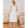 imageEkouaer Nightgowns for Women Sleeveless Night Gown Victorian Sleep Shirt with Pockets Ladies Pjs Lace Trim Sleepwear SXXLWhite