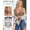 imageEkouaer Nursing Bra Wavy Breastfeeding Bras for Women Seamless Maternity Support Wireless Pregnancy Sleep BraletteBrown